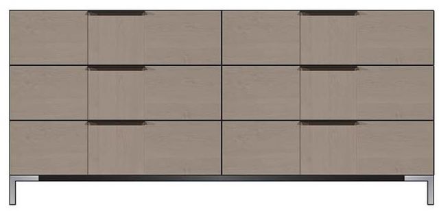 Country View Woodworking Customizable American Modern 72" 6-Drawer Black Bar Metal Legs Dresser-0