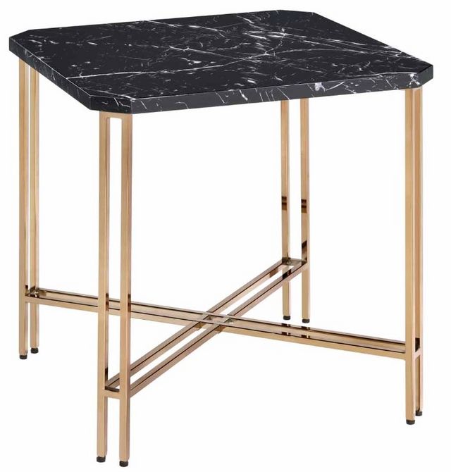 Steve Silver Co. Daxton Black End Table with Golden Champagne Base