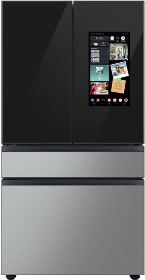 Samsung Bespoke 36 in. 28.6 Cu. Ft. Charcoal Glass Top/Stainless Steel French Door Refrigerator