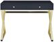 ACME Furniture Coleen Black Vanity Desk with Brass Base-1