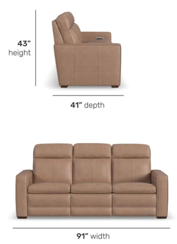 Flexsteel® Dutch Desert Tan Power Reclining Sofa with Console-3