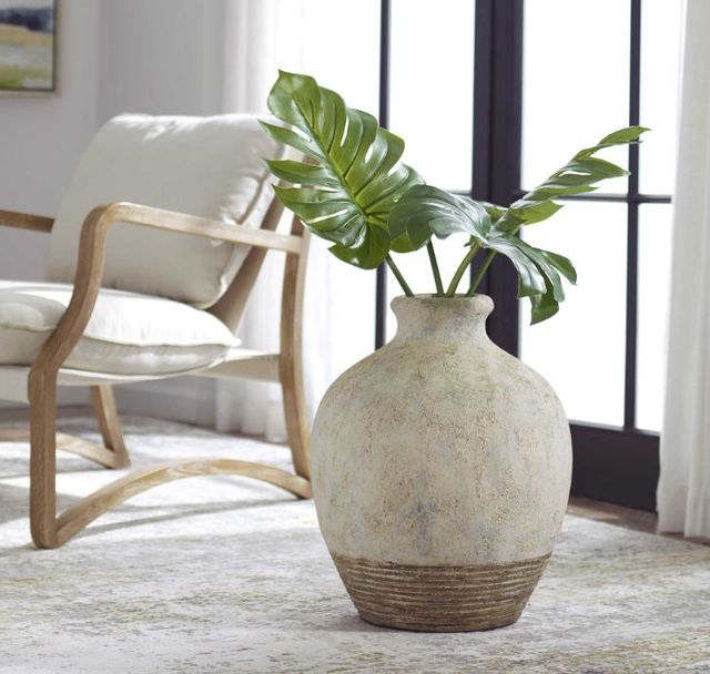 Uttermost® Fernandina White Wash Vase-1