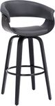 Armen Living Julyssa Black Brushed/Gray Swivel Counter Stool-0