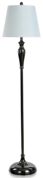 Stylecraft 3-Piece Blacked Nickel/White Lamp Set-1