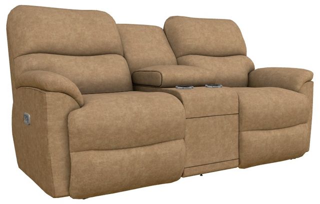 La-Z-Boy® Trouper Camel Power Reclining Loveseat with Console and Headrest-0