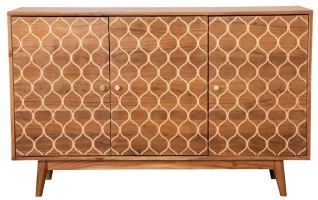 Coaster® Natural Rectangular 3-Door Accent Cabinet-0
