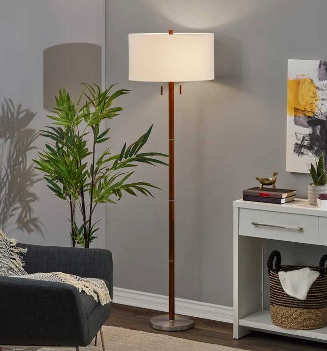 Adesso® Madeline Brushed Steel Floor Lamp-4