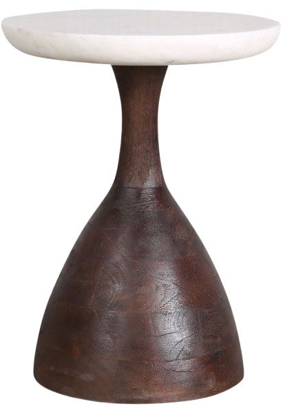 Home Trends & Design Jaipur Martini Jacobean Dark Brown Side Table-1