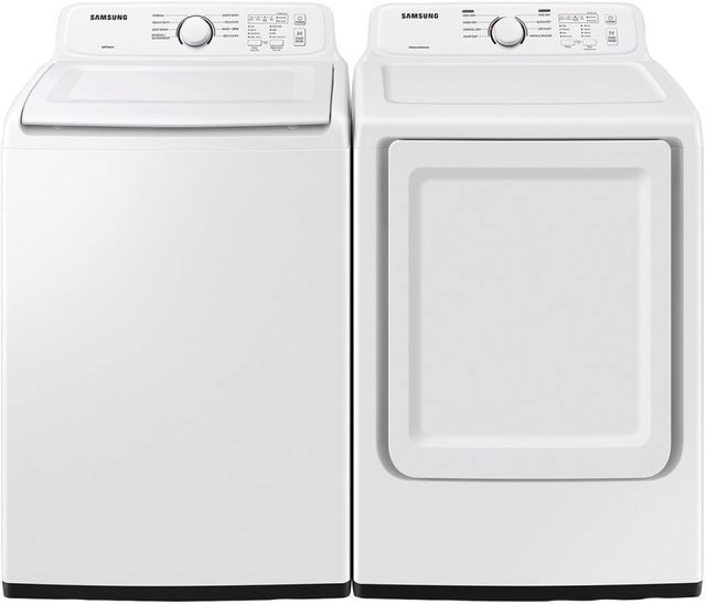 Samsung White Impeller Top Load Washer and Gas Dryer Laundry Pair-0