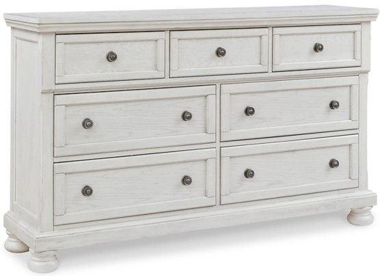 Signature Design by Ashley® Robbinsdale 2-Piece Antique White King Sleigh Storage Bed Set-2