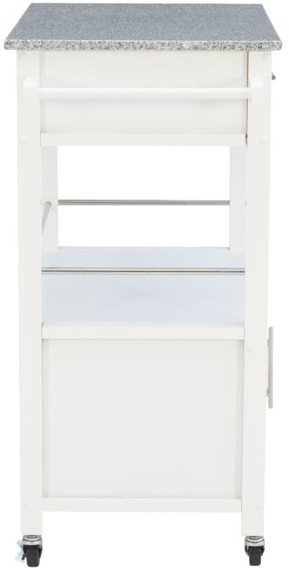 Linon Cameron White Kitchen Cart with Granite Top-4