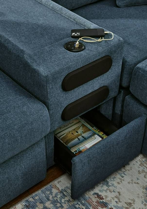 Signature Design by Ashley® Modmax 7-Piece Ink Balanced Sectional with Audio and Storage Consoles-1