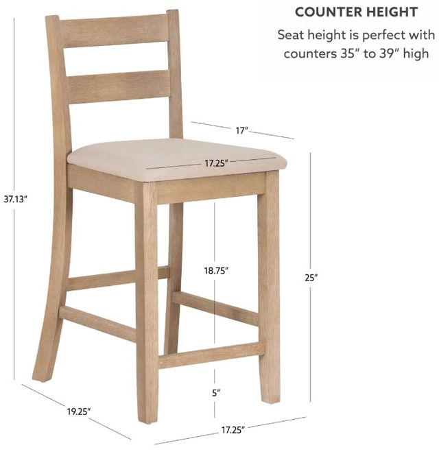 Linon Torino Gray Wash Soho Counter Stool-2