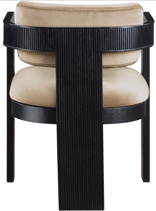 Meridian Furniture Sacha Beige/Black Velvet Dining Chair-4