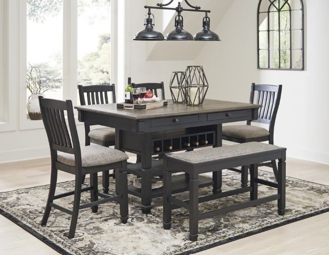 Signature Design by Ashley® Tyler Creek 6-Piece Black/Gray Counter Height Dining Table Set-4