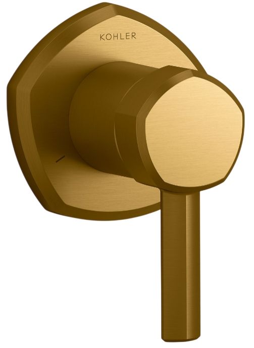 KOHLER® Occasion® MasterShower® Vibrant Brushed Moderne Brass Transfer Valve Trim with Lever Handle-0