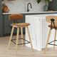 Armen Living Fox 3-Piece Camel/Oak Counter Stool Set-1