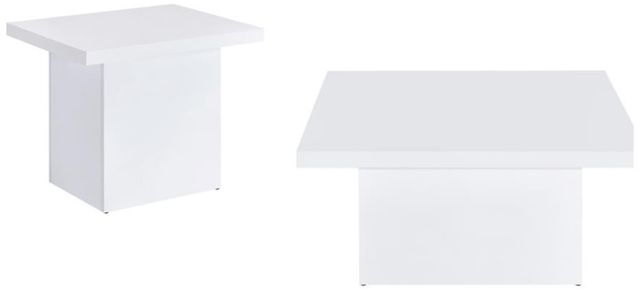 Coaster® Devar 2-Piece White High Gloss Occasional Table Set-0