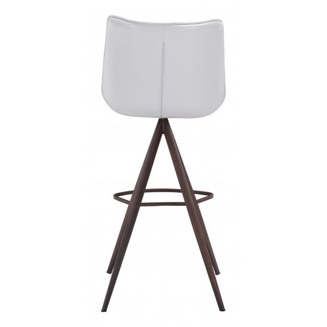 Zuo® Modern Aki White/Walnut Bar Chair-3