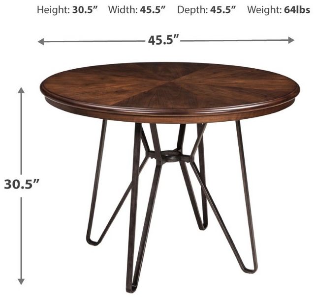 Signature Design by Ashley® Centiar Brown Dining Table with Dark Bronze Base-3