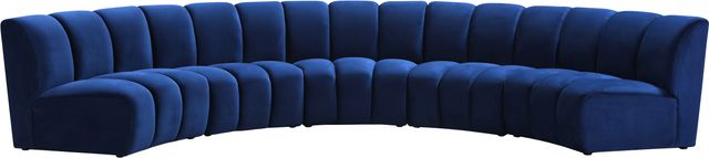 Meridian Furniture Infinity 5-Piece Navy Velvet Modular Sectional-0
