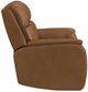Flexsteel® Ziggy Camel Leather Power Reclining Loveseat with Power Headrest and Lumbar-2