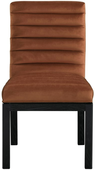 Meridian Furniture - Evelyn Cognac Velvet Dining Chair - Brown - Thumbnail 2