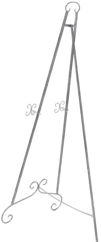 Deco Marche Silver Scroll Large Adjustable 3-Tier Display Easel with Chain Support-0