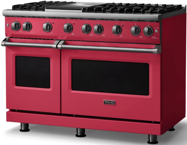 Viking® 5 Series 48" Valentine Pro Style Gas (LP) Range with Polished Chrome Trim-2