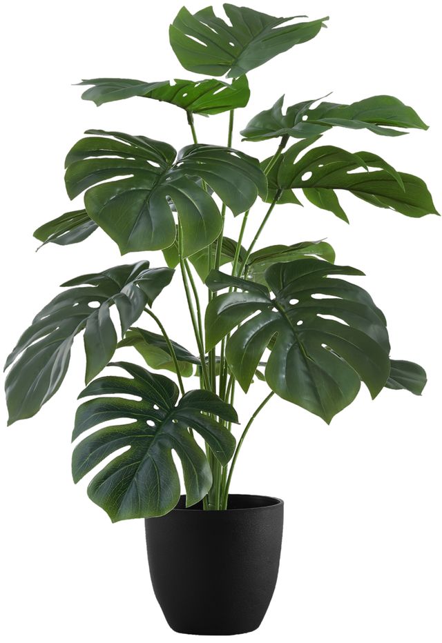 Monarch Specialties Inc. Green/Black 24" Artificial Potted Monstera-0
