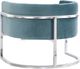 TOV Furniture Magnolia Sea Blue Velvet Chair with Silver Base-2
