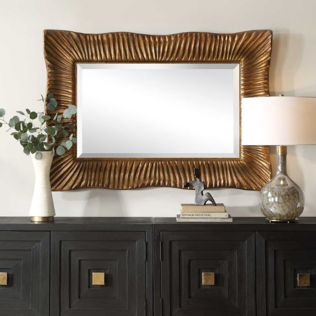 Uttermost® Emerson Antique Gold Scalloped  Mirror-3