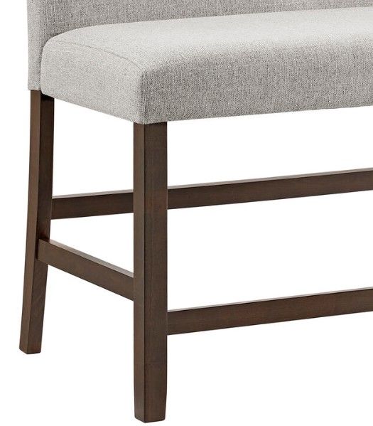 Elements International Seneca Brown/Gray Upholstered Counter Bench-1