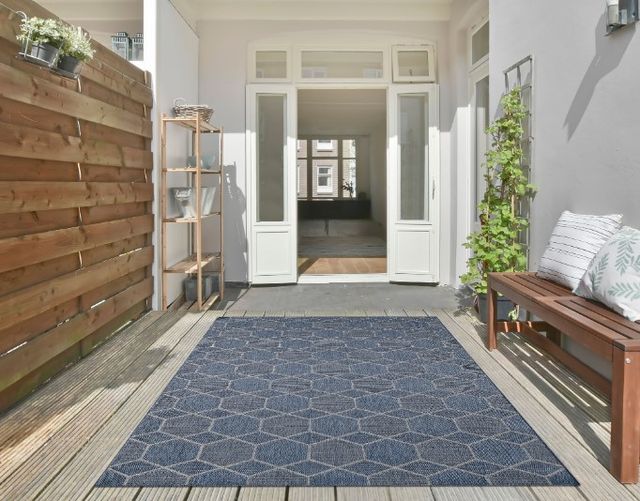 KAS Rugs Provo Blue Geo 5'x8' Area Rug-4