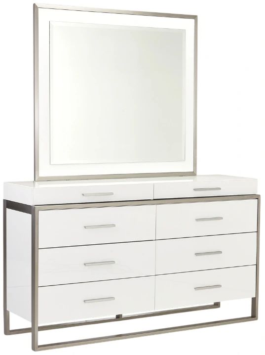 Michael Amini® Marquee Cloud White Dresser with Mirror-0