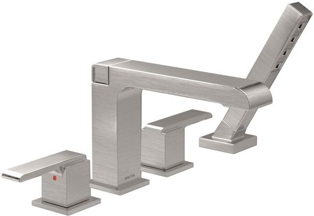 Delta Ara® Roman Stainless Tub with Hand Shower Trim-0