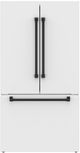 Thor Kitchen Gordon Ramsay Series 36" White French Door Counter Depth Refrigerator with Ice Maker & Black Hardware-2