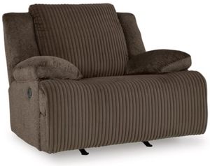front view of the Signature Design by Ashley® Chocolate Top Tier Manual Rocker Recliner