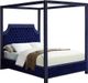 Meridian Furniture Rowan Navy Queen Upholstered Canopy Bed-0