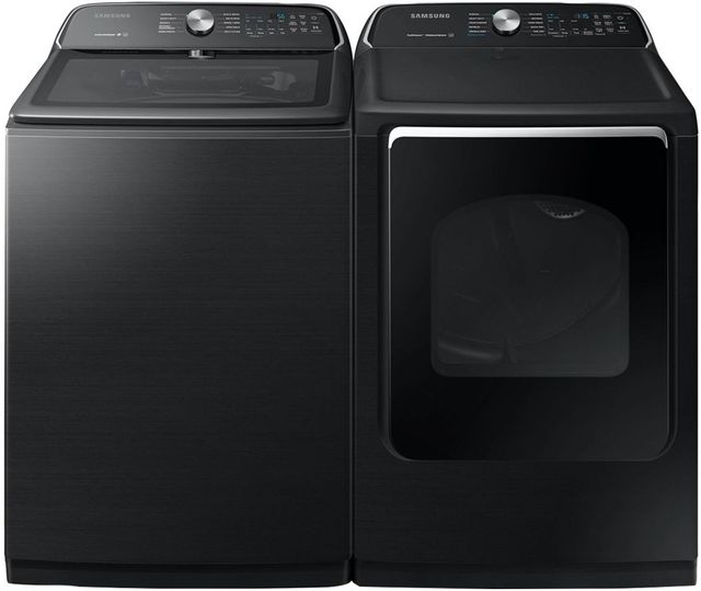 Samsung Fingerprint Resistant Black Stainless Steel Laundry Pair-0