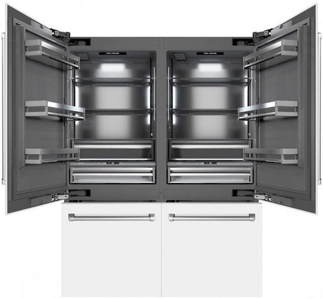 ZLINE 60" 32.2 Cu. Ft. White Matte Built-In French Door Refrigerator with Graphite Gray Interior-1