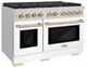 ZLINE Autograph Edition 48" Stainless Steel Pro Style Gas Range with White Matte Door-2