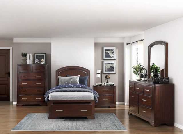 Homelegance® Hudson Cherry Twin Storage Platform Bed-3
