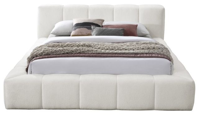 Meridian Furniture Carlin Cream Queen Upholstered Panel Bed-1