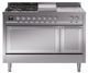 Ilve® Nostalgie II Noblesse 48'' Stainless Steel Pro Style Dual Fuel Range with Chrome Trim-0