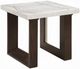 ACME Furniture Edwyn White Marble Top End Table with Brown Base-0