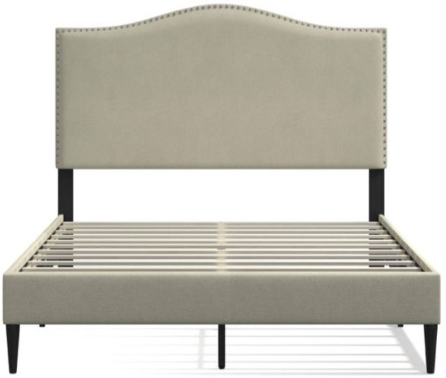 American Wholesale Furniture Leighford Beige Queen Upholstered Bed-1