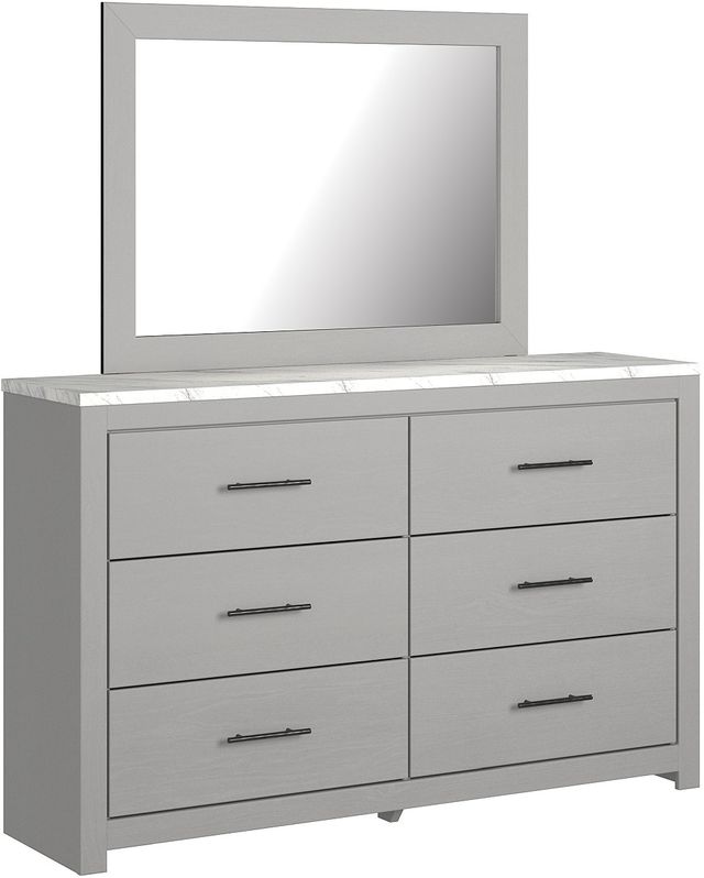 Cottonburg Mirror - Light Gray/White