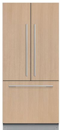 Front view of the Fisher & Paykel Series 7 32 in. 14.7 Cu. Ft. Panel Ready Integrated French Door Refrigerator