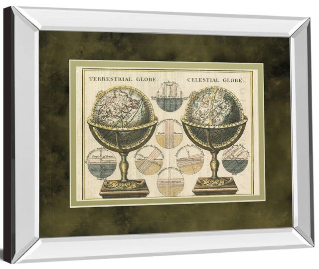 Classy Art Antique Globes by Wild Apple Portfolio Mirror Framed Wall Art-1